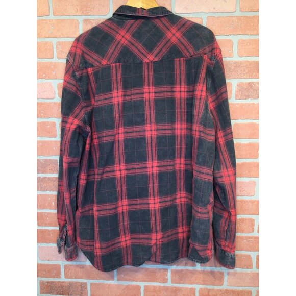 32 Bar Blues Mens Plaid Flannel Button Front Shirt Size XXL Lined Warm Work - Picture 3 of 8